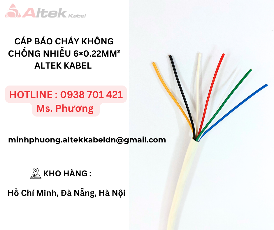Cáp Báo Cháy không chống nhiễu 6×0.22mm² Altek Kabel
